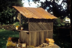 Rear view, with corrugated tin roof.