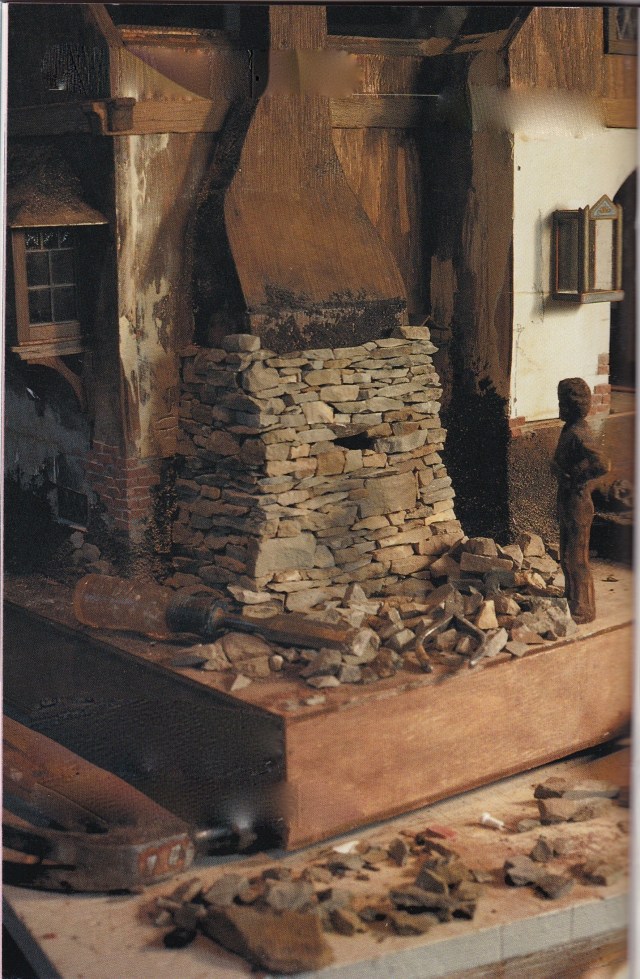 Facing the rock pile.