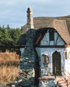 The project was finished in this photo, but it gives you an idea of how the chimney and entrance looked together.