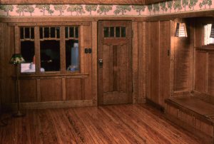 Note the light switches to the left of the door.