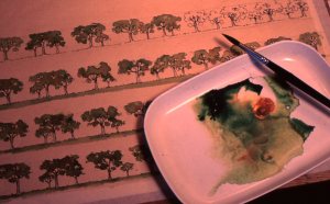 Original frieze painting.