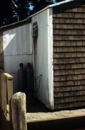 The many textures of the Breeze--shingles, tin roofing and siding, and all the utilitarian details of what goes on out back.