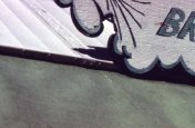 Roof detail under sign.