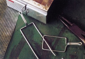 Wire framing and hammered screen mesh used for fryer baskets